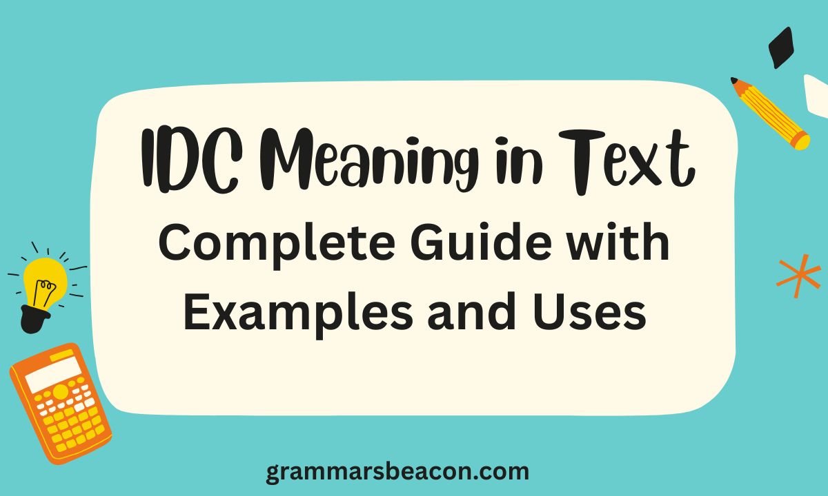 IDC Meaning in Text