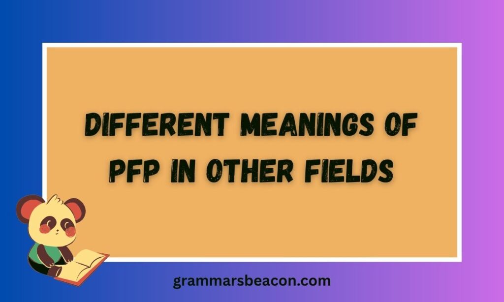 Different Meanings of PFP in Other Fields