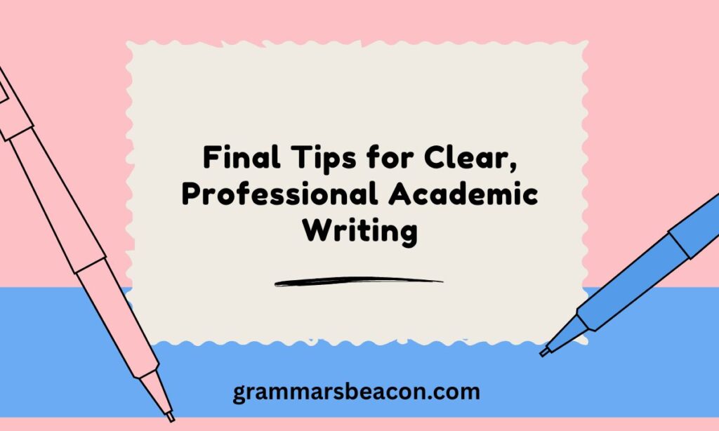 Final Tips for Clear, Professional Academic Writing