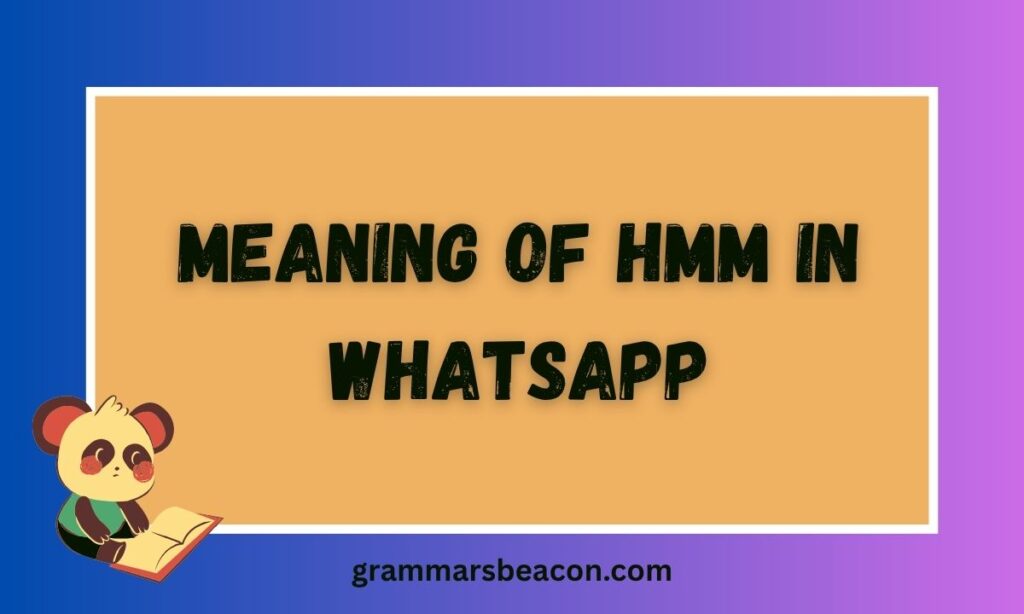 Meaning of HMM in WhatsApp