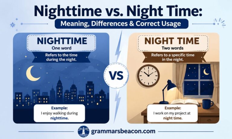 Nighttime vs. Night Time: Meaning, Differences & Correct Usage