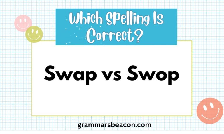 Swap vs Swop