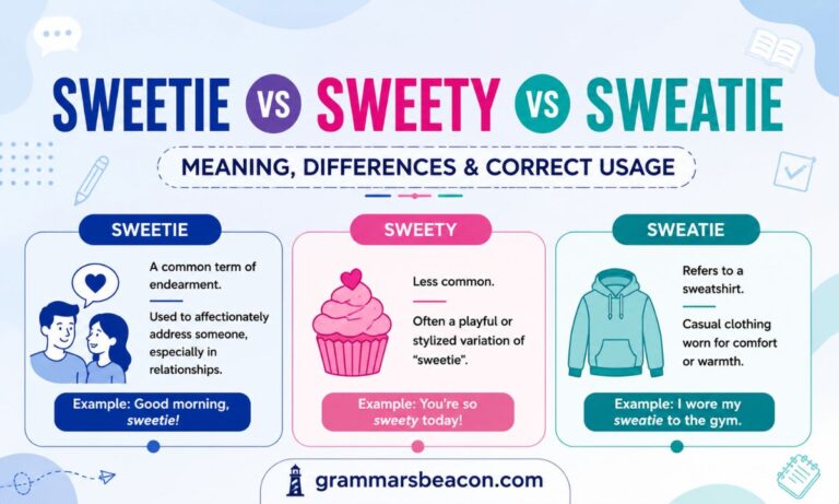 Sweetie vs Sweety vs Sweatie