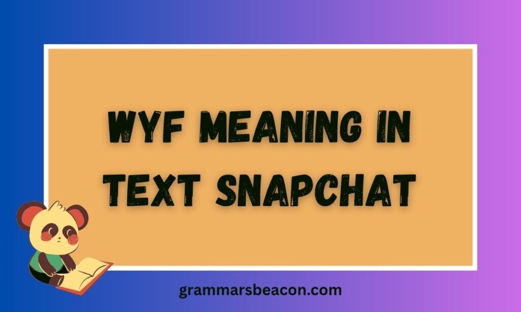 WYF Meaning in Text Snapchat