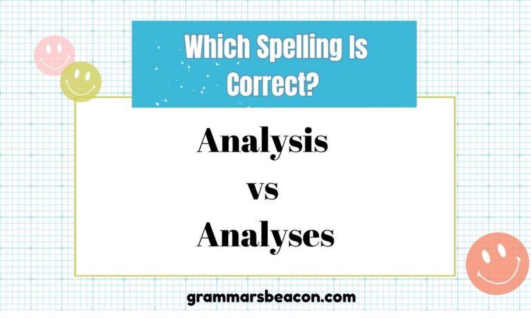 Analysis vs Analyses