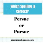 Persue or Pursue