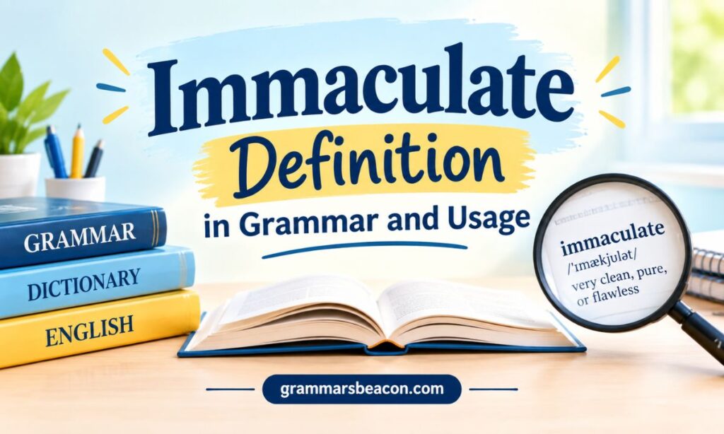 Immaculate Definition in Grammar and Usage